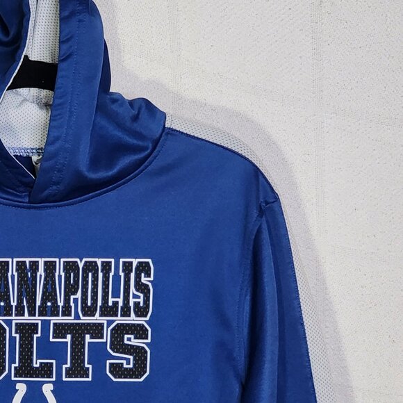 NFL Team Apparel Youth Indianapolis Colts Blue Poly Pull Over Hoodie Size XXL 18 - Picture 3 of 16